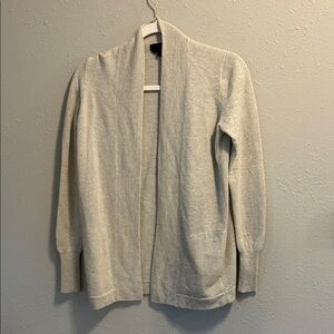 J. Crew Collection Light Gray Open Front Italian Cashmere‎ Cardigan
